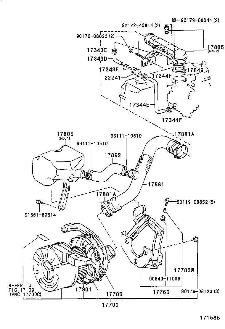 17705-73130 CAP SUB-ASSY, AIR CLEANER product image