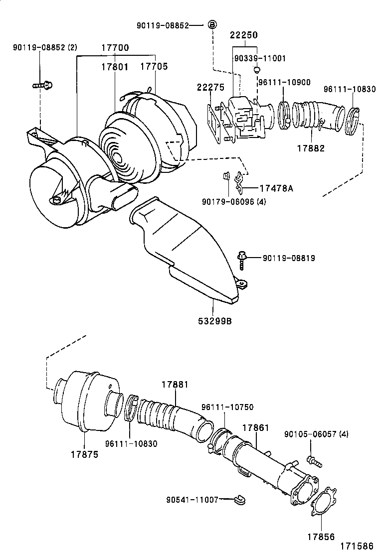 17705-46090 CAP SUB-ASSY, AIR CLEANER product image