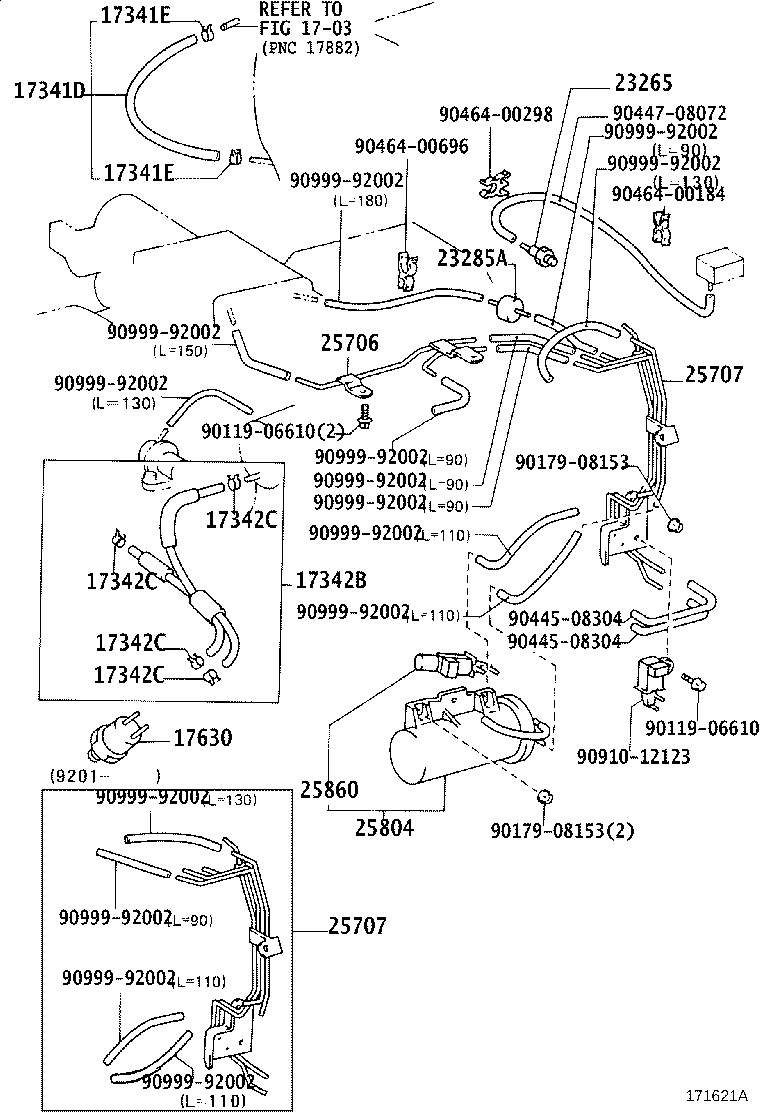 17341-70221 HOSE, NO.1(FOR IDLE-UP) product image