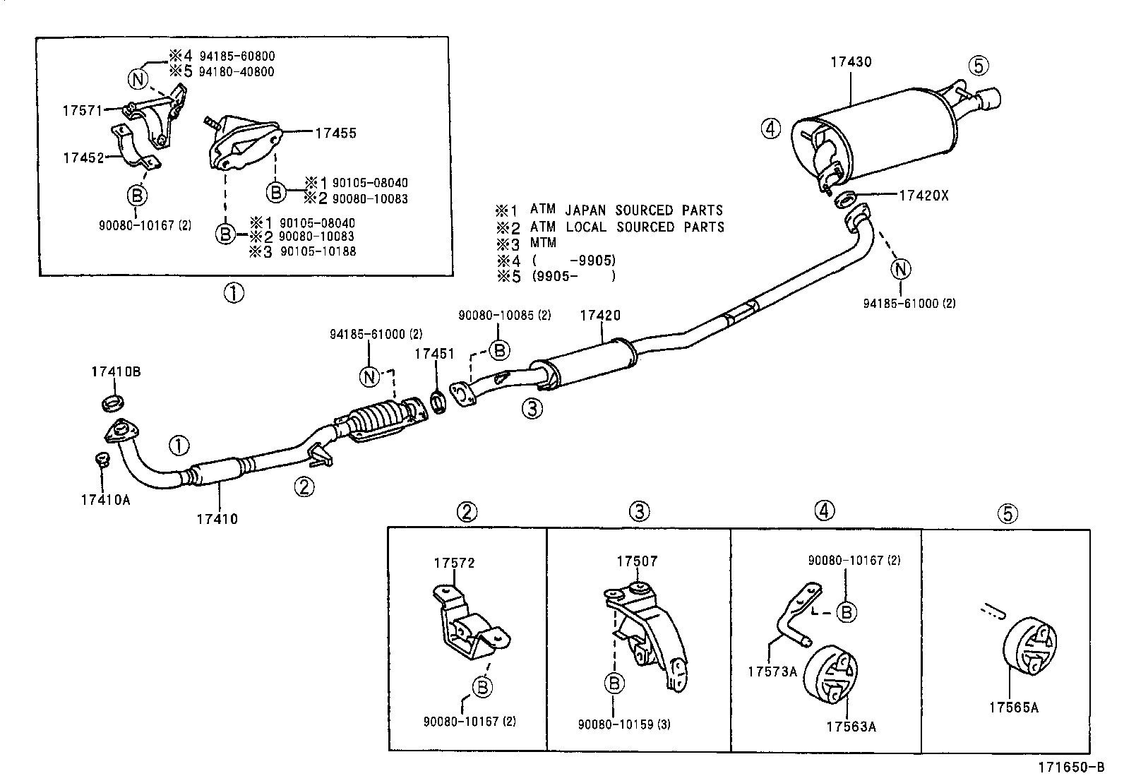 17410-0H030 PIPE ASSY, EXHAUST, FRONT product image