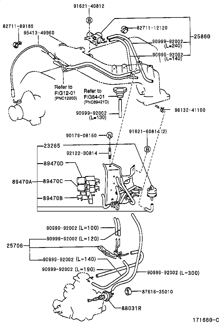 25706-54040 PIPE SUB-ASSY, VACUUM TRANSMITTING, NO.1 product image