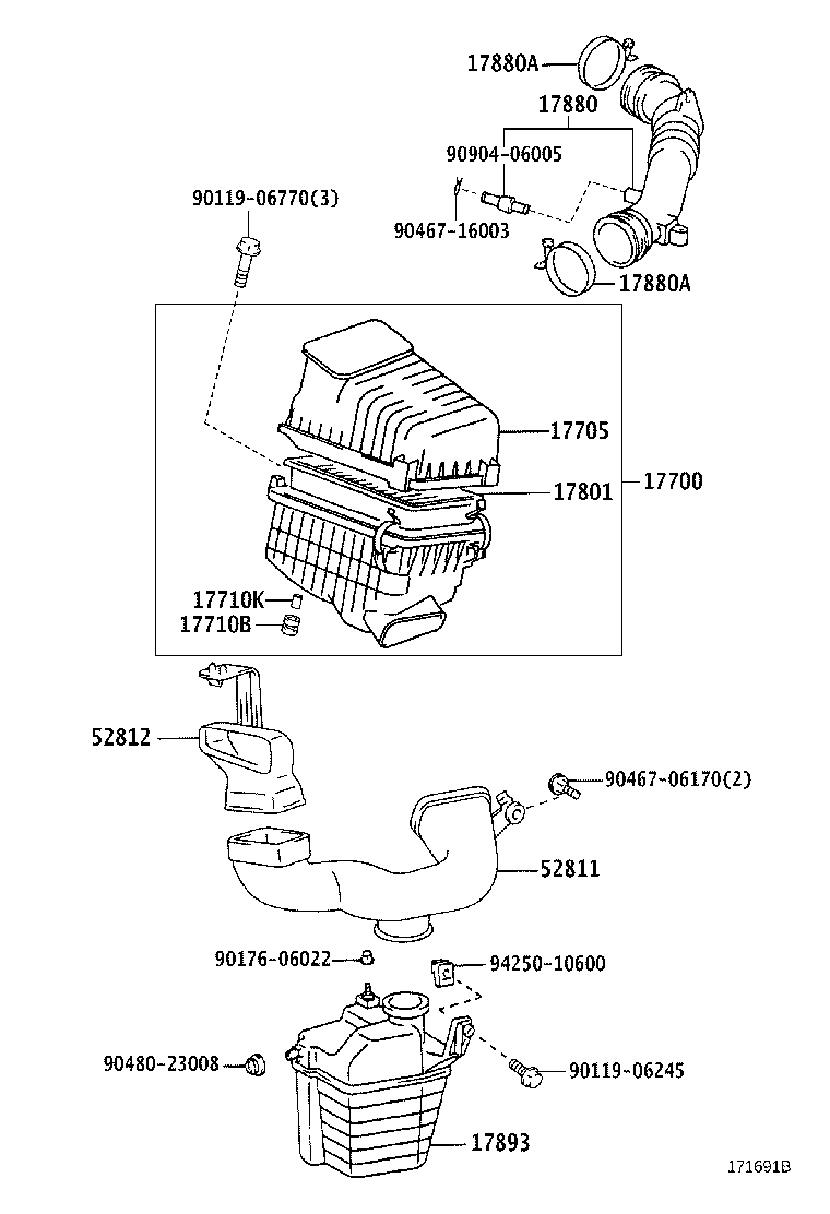52812-44010 DUCT, COOL AIR INTAKE, NO.2 product image