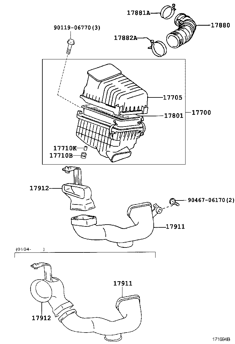 52812-44010 DUCT, COOL AIR INTAKE, NO.2 product image