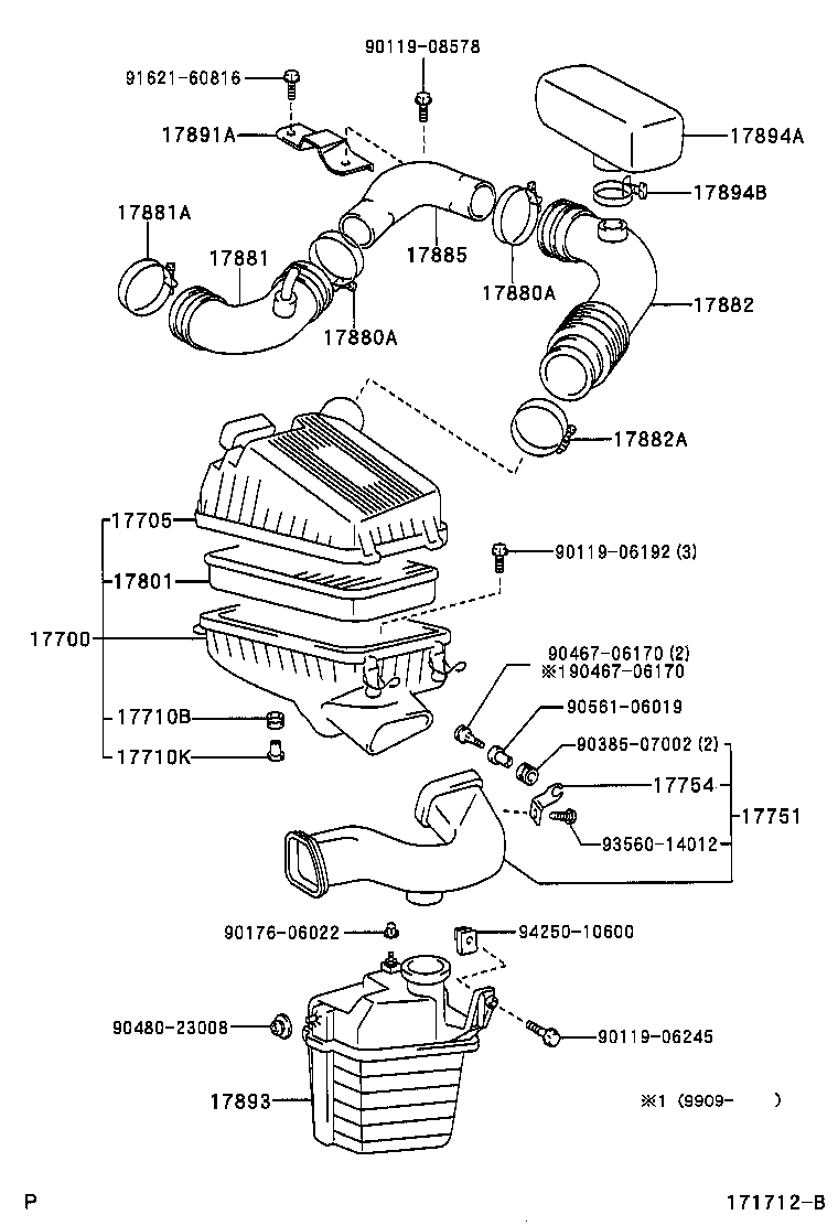17705-64240 CAP SUB-ASSY, AIR CLEANER product image