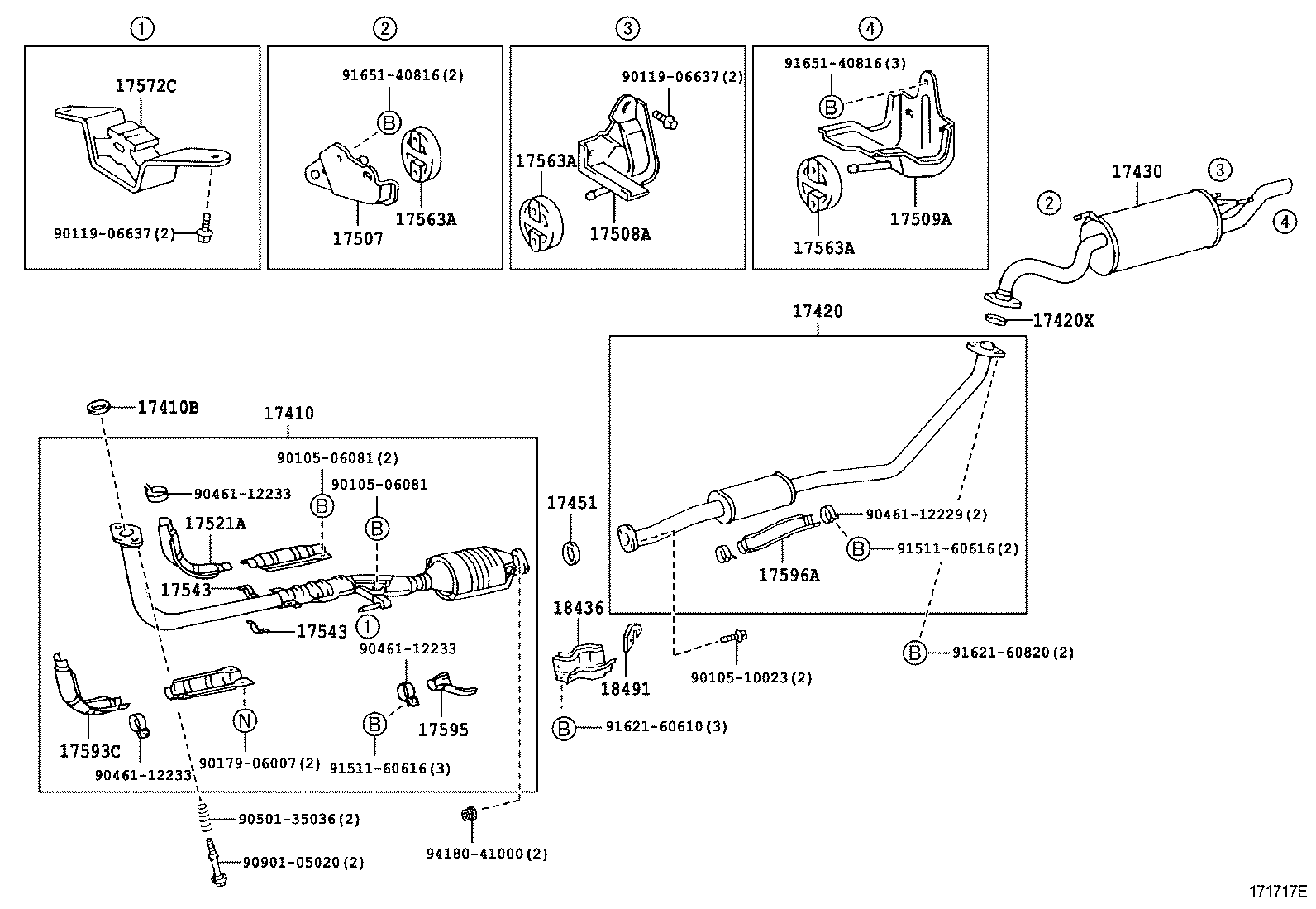 17430-64800 PIPE ASSY, EXHAUST, TAIL product image