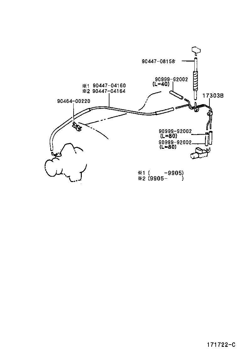 17303-54080 PIPE SUB-ASSY, AIR, NO.1 product image