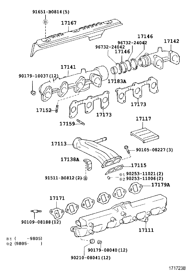 90116-08219 BOLT, STUD(FOR MANIFOLD TO CARBURETOR) product image