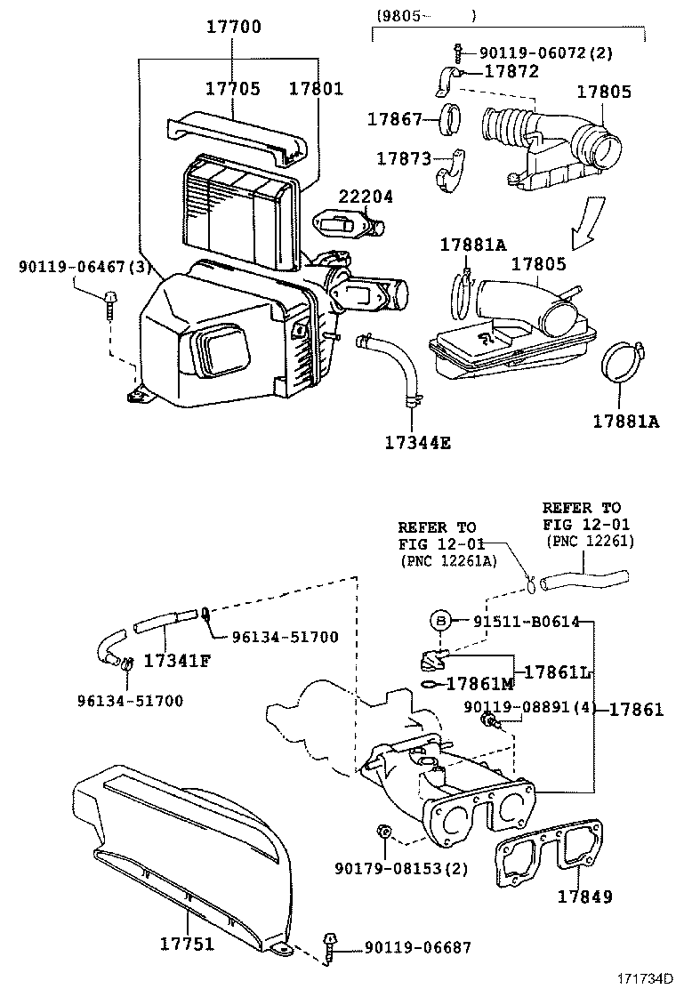 Toyota 17700-46321 CLEANER ASSY, AIR