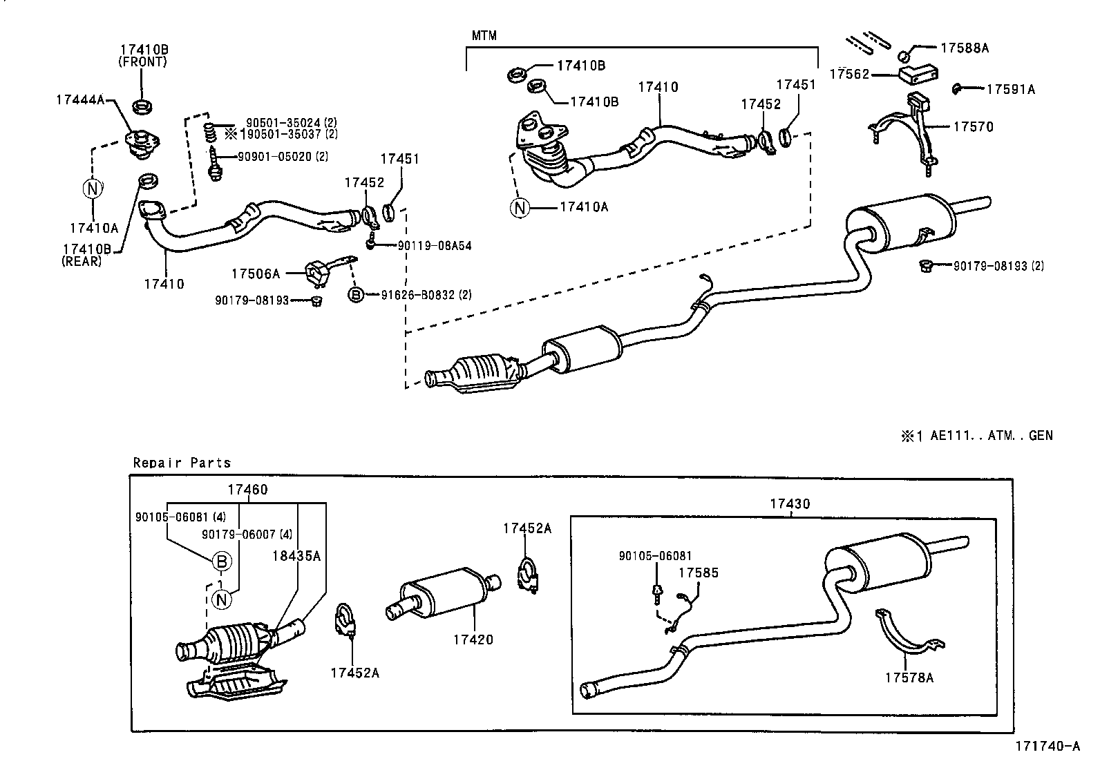 17430-15620 PIPE ASSY, EXHAUST, TAIL product image
