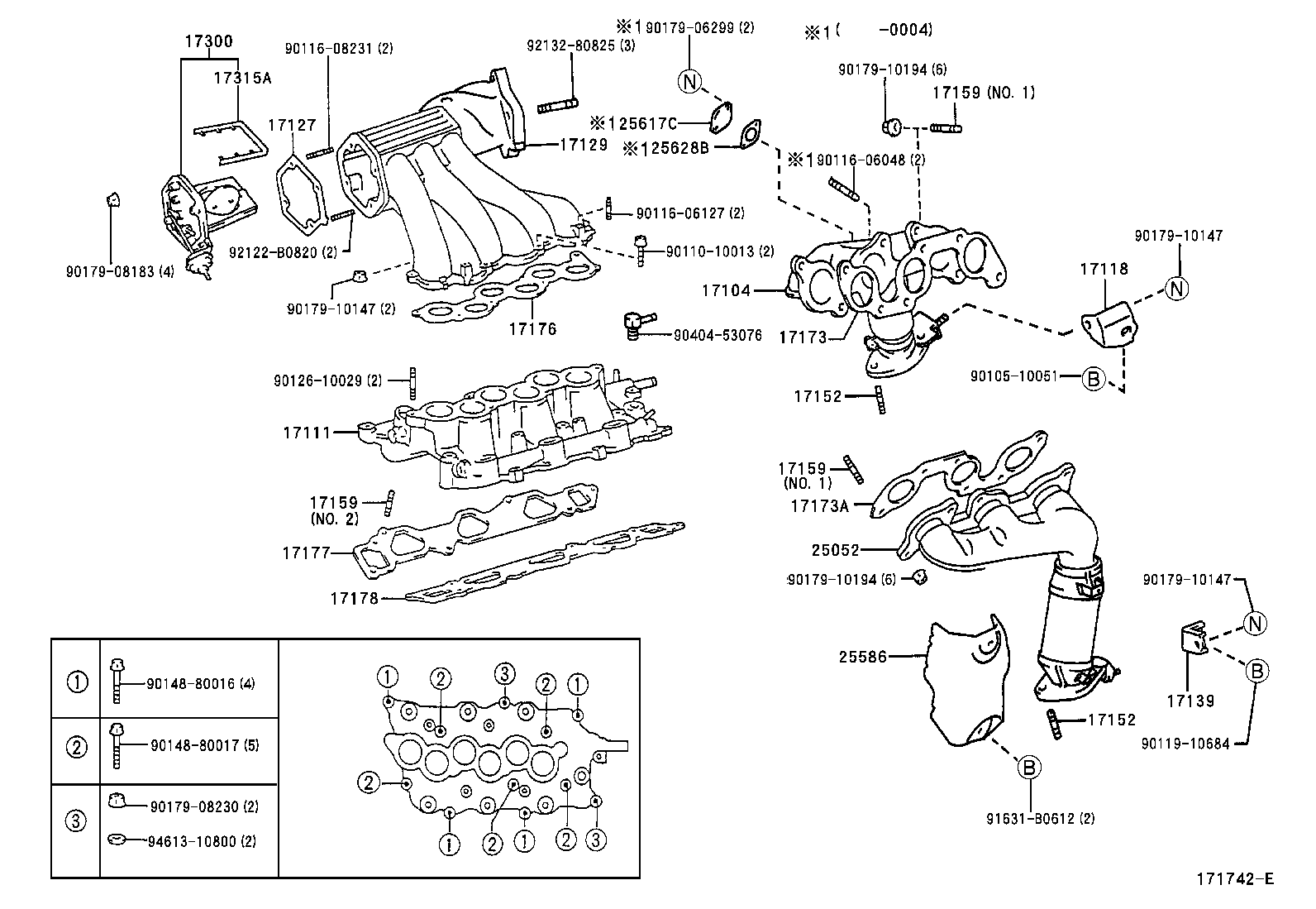 17104-20030 MANIFOLD SUB-ASSY, EXHAUST, RH product image