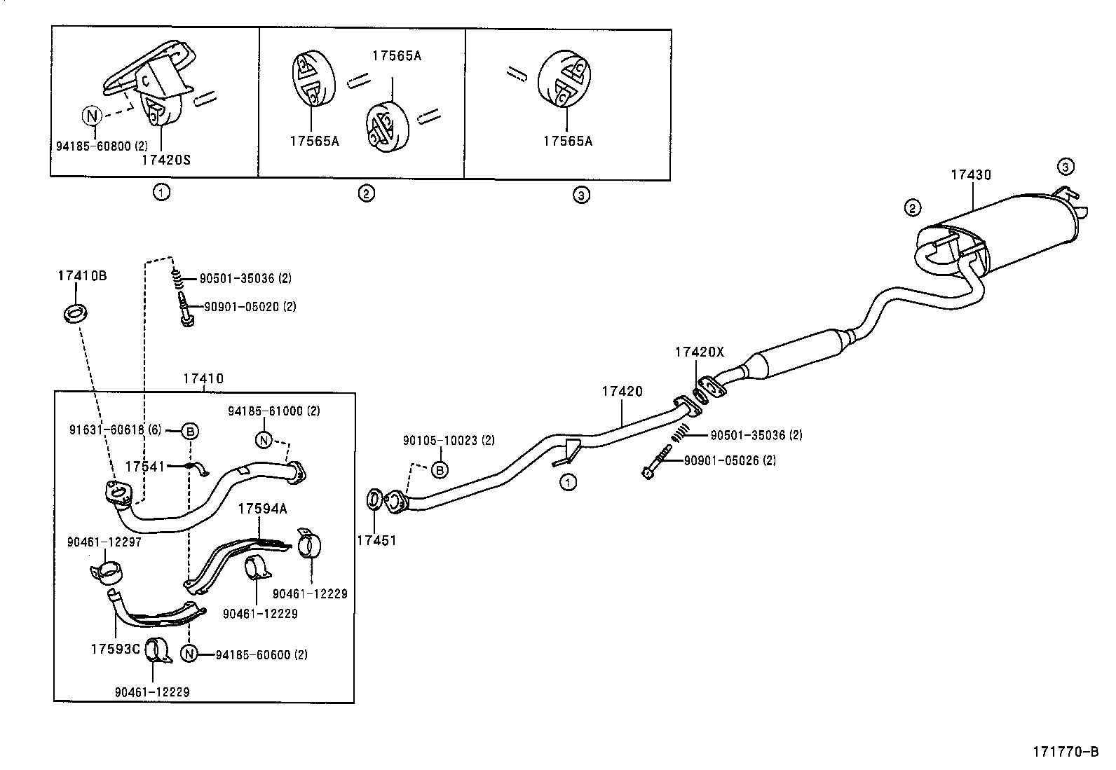 17522-74470 PROTECTOR, EXHAUST PIPE, UPPER NO.2 product image