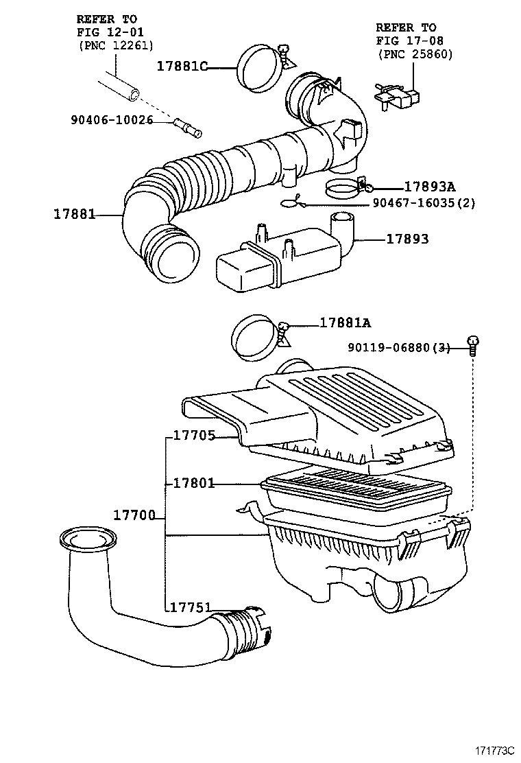 17080-22010 CLEANER ASSY, AIR product image