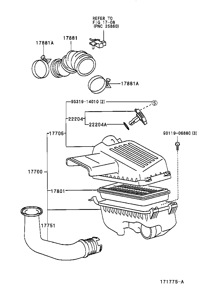 17080-22010 CLEANER ASSY, AIR product image