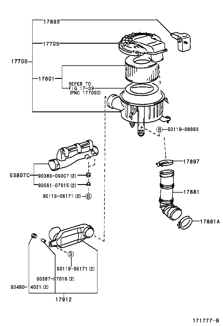 17705-75090 CAP SUB-ASSY, AIR CLEANER product image