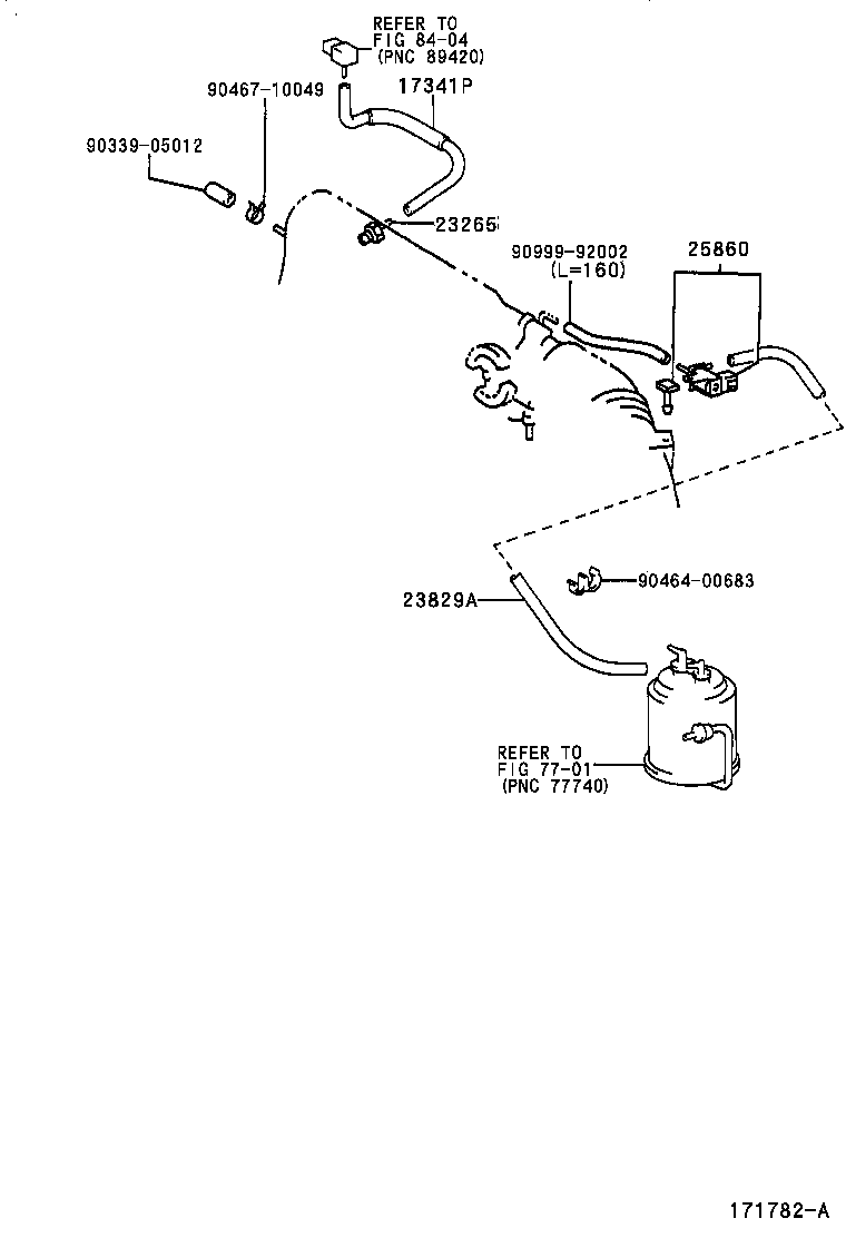 23820-22010 HOSE ASSY, FUEL VAPOR FEED product image