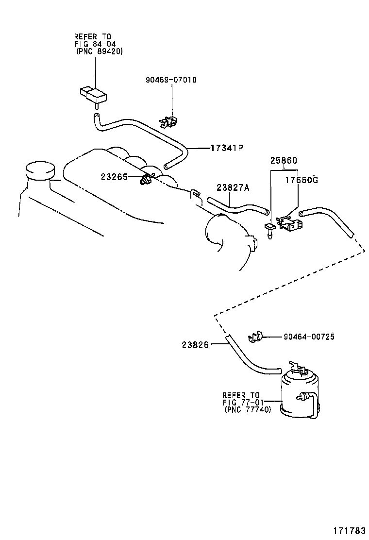 23820-22010 HOSE ASSY, FUEL VAPOR FEED product image