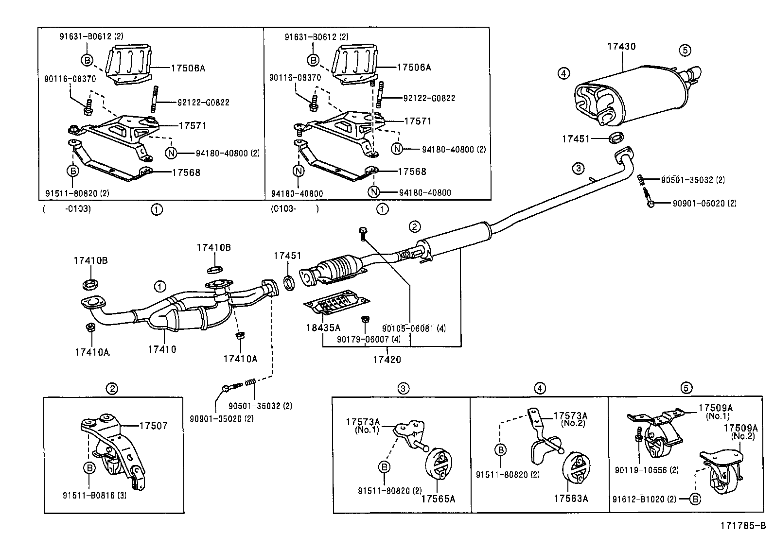 17420-20140 PIPE ASSY, EXHAUST, CENTER product image