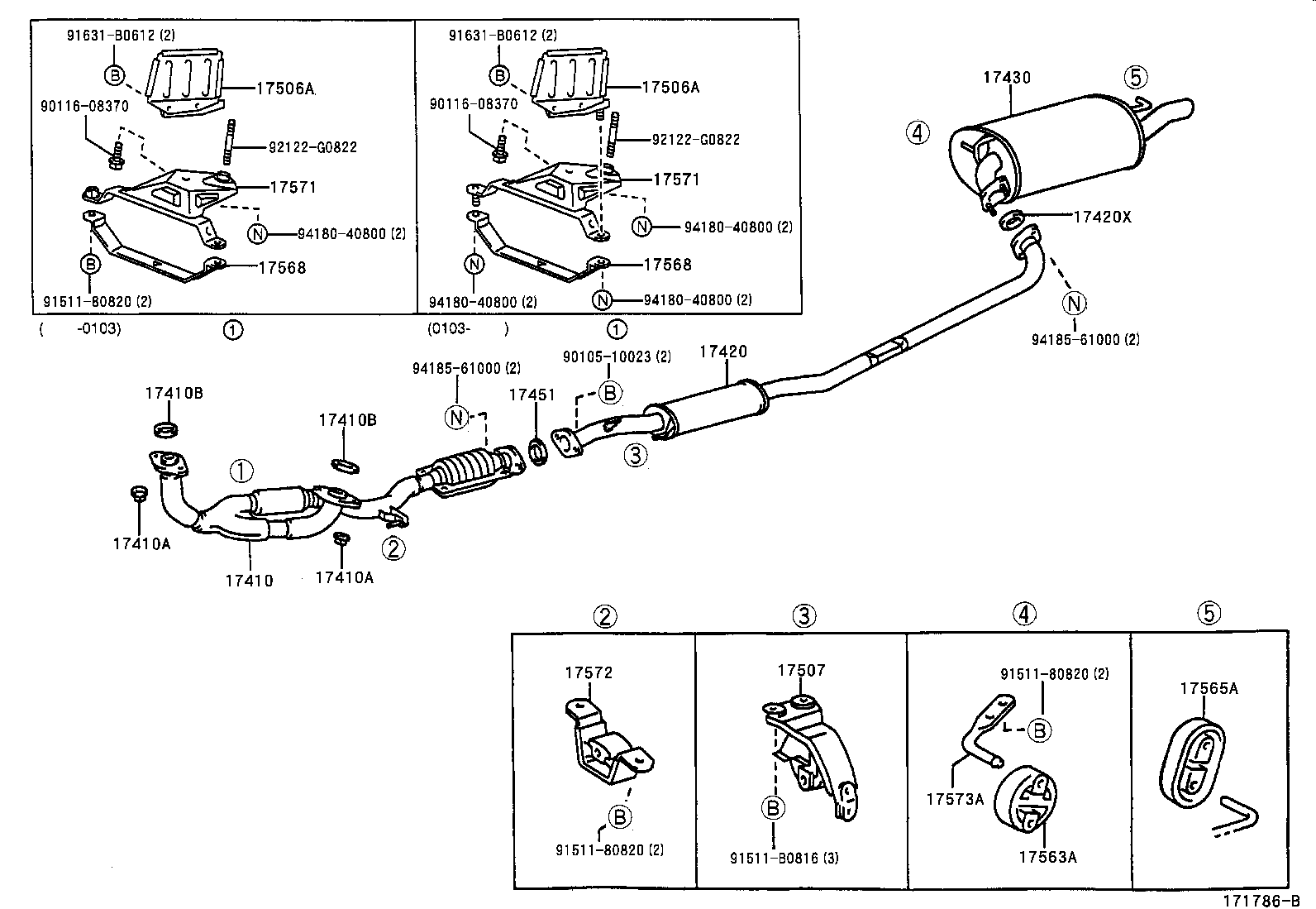 17420-20140 PIPE ASSY, EXHAUST, CENTER product image
