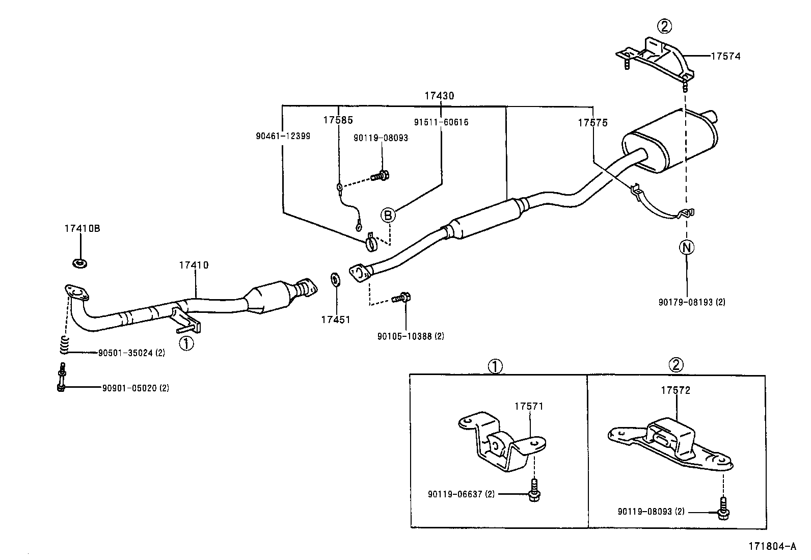 17430-28440 PIPE ASSY, EXHAUST, TAIL product image