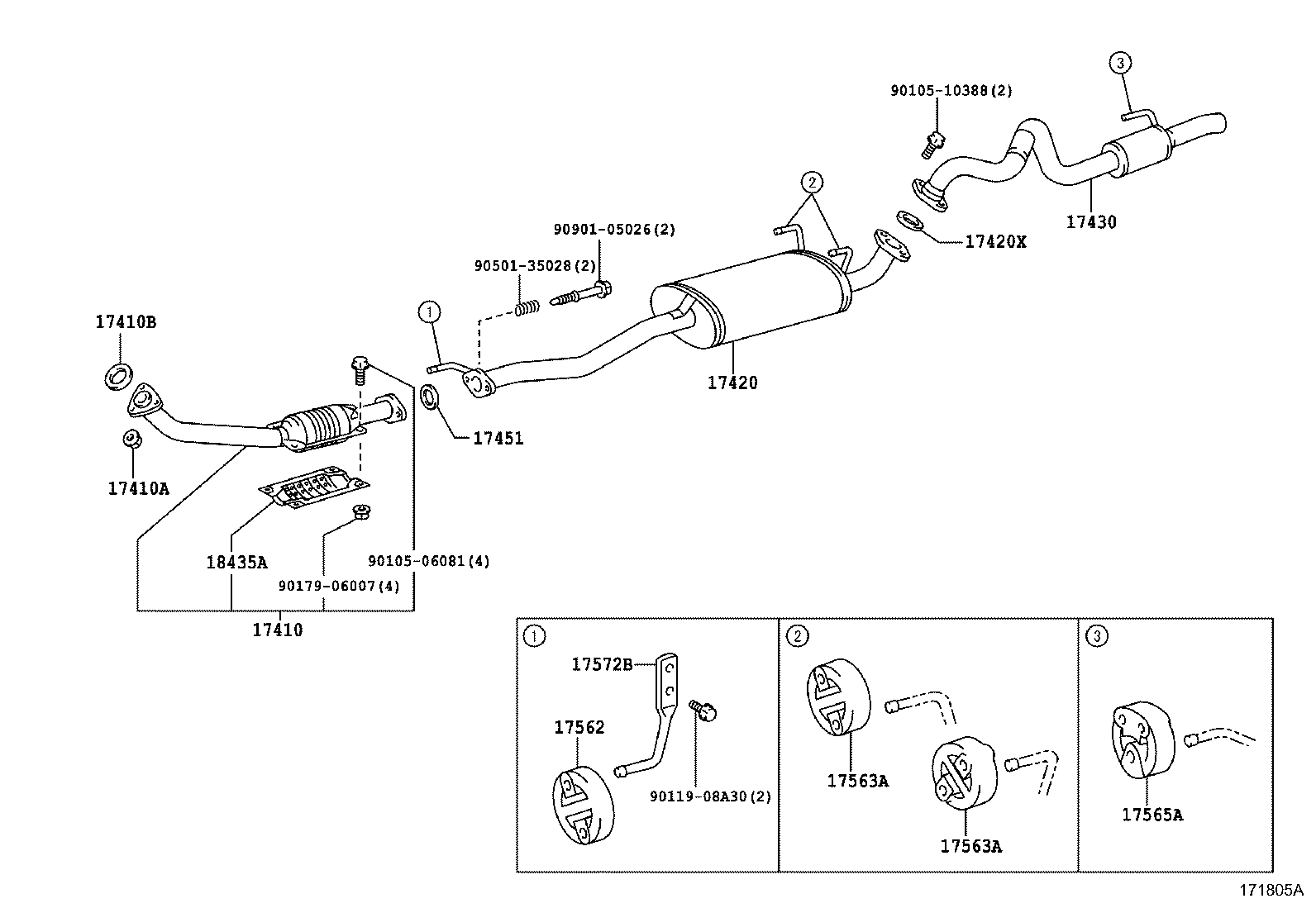 17405-75190 PIPE ASSY, EXHAUST, TAIL product image