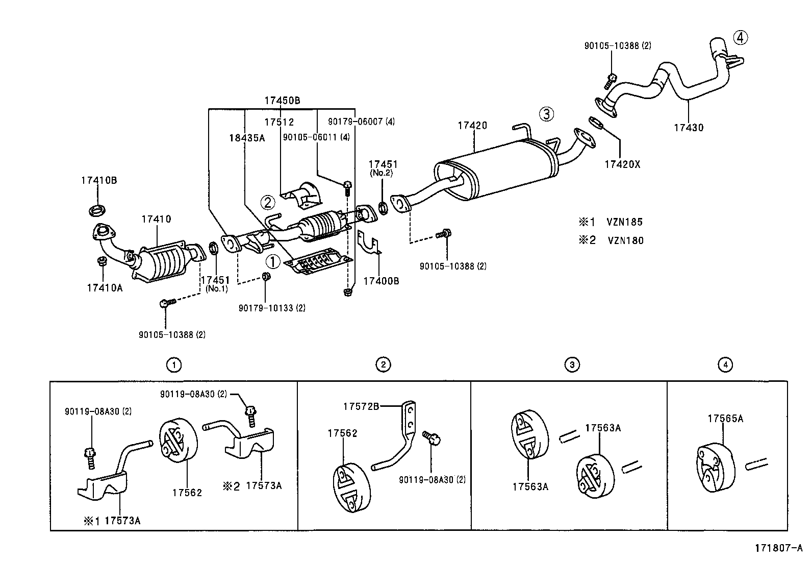 17405-62030 PIPE ASSY, EXHAUST, TAIL product image