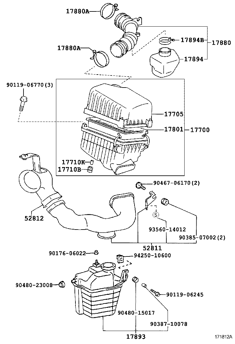 52811-44080 DUCT, COOL AIR INTAKE, NO.1 product image