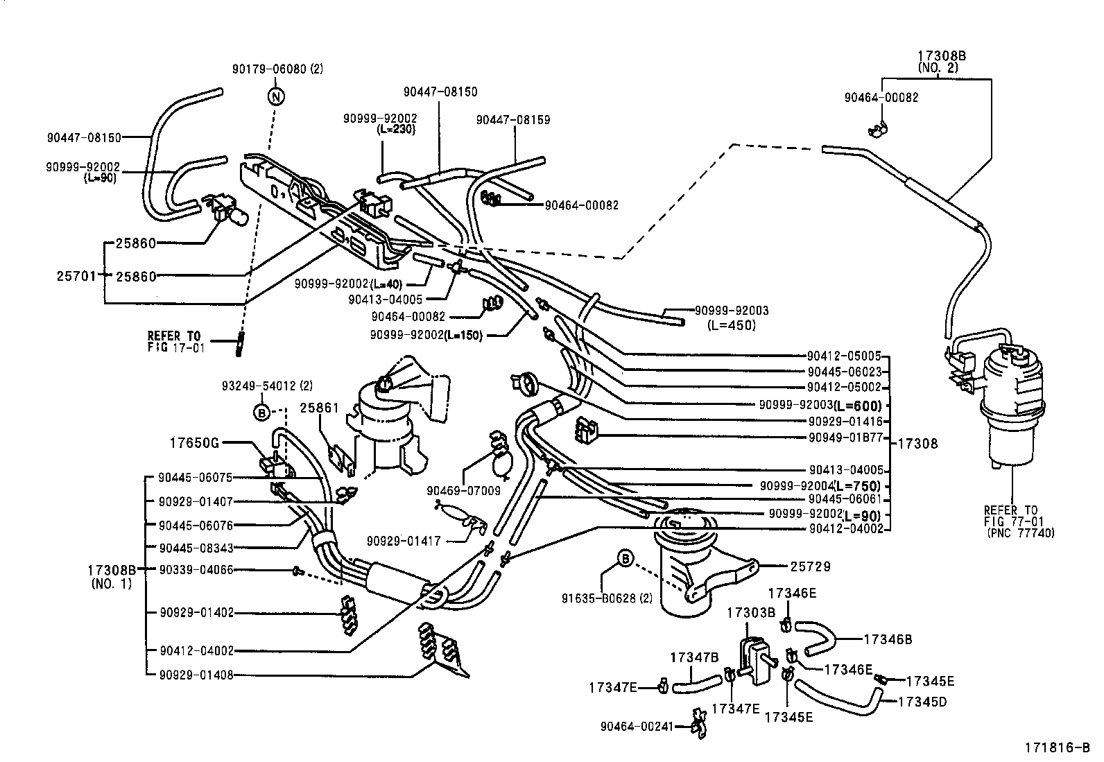 17308-20110 HOSE SUB-ASSY, VACUUM product image