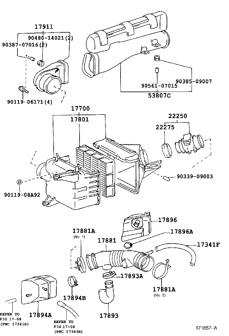 53154-35010 GUIDE, RADIATOR GRILLE SIDE AIR, LH product image