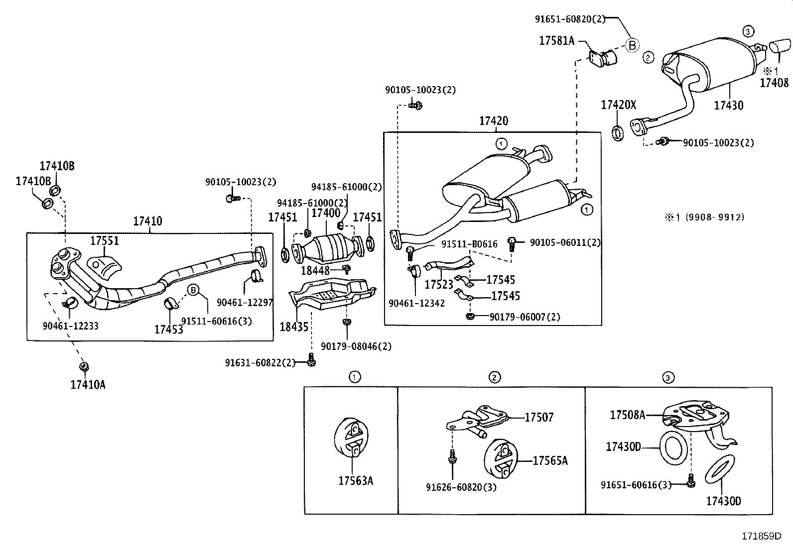 17521-74440 PROTECTOR, EXHAUST PIPE, UPPER NO.1 product image