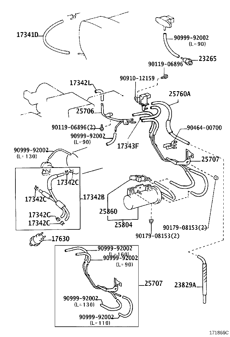 17341-46200 HOSE, NO.1(FOR IDLE-UP) product image