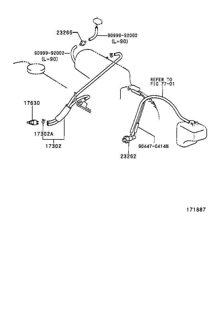 17302-16090 HOSE SUB-ASSY, AIR product image