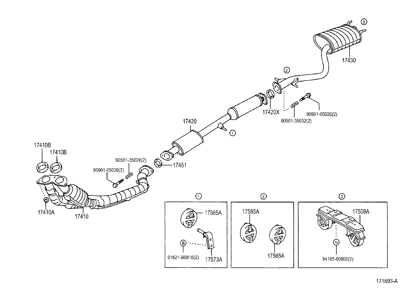 17420-70410 PIPE ASSY, EXHAUST, CENTER product image