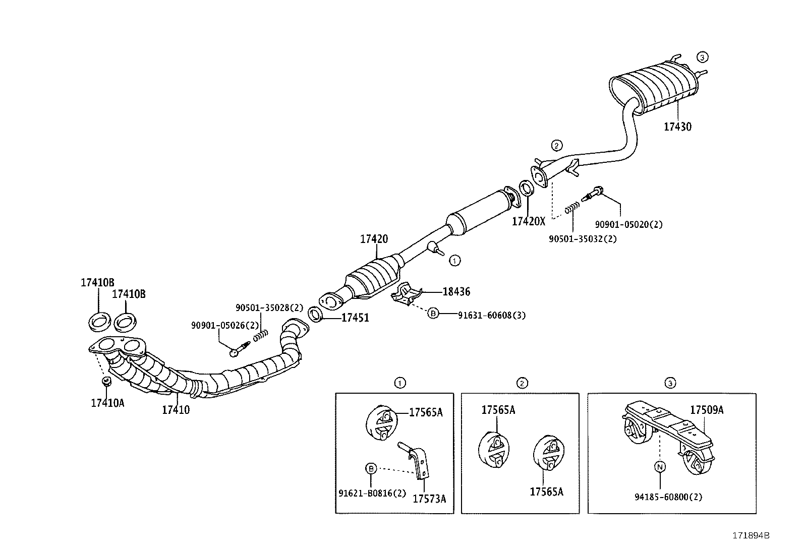 17420-70410 PIPE ASSY, EXHAUST, CENTER product image