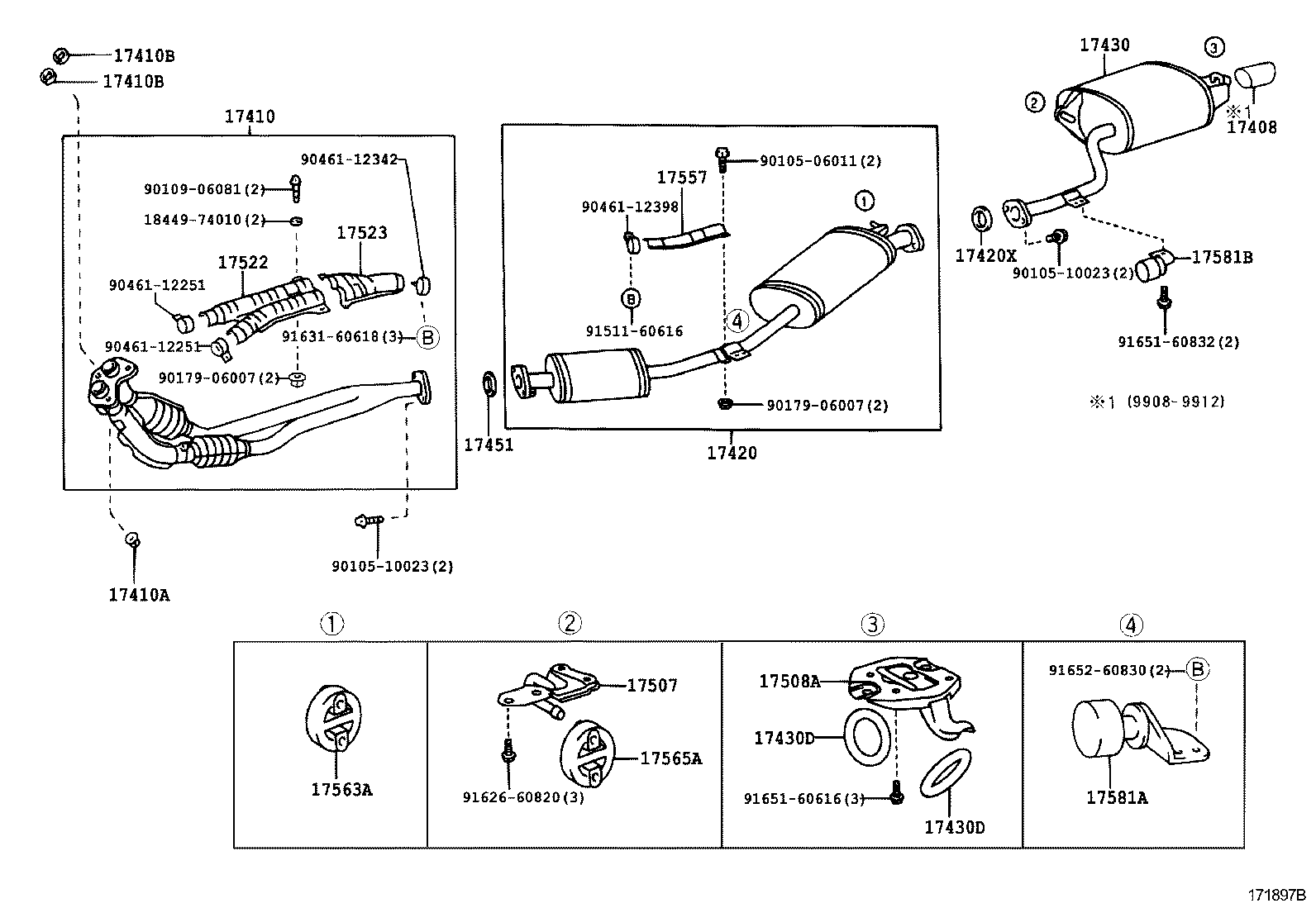17521-74440 PROTECTOR, EXHAUST PIPE, UPPER NO.1 product image