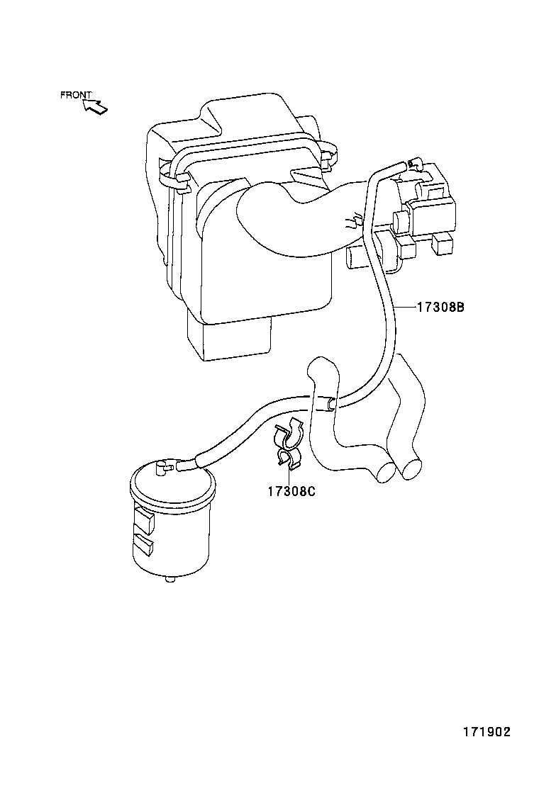 17308-97207 HOSE SUB-ASSY, VACUUM(FOR IDLE-UP) product image