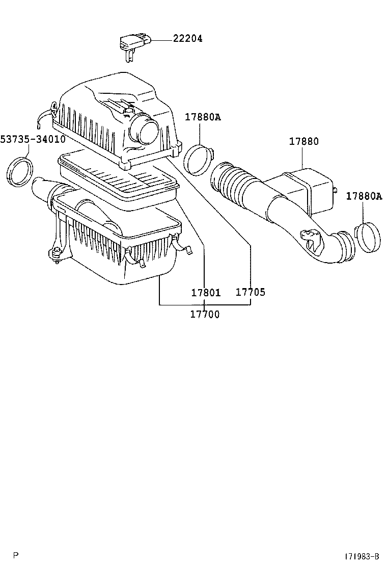 Toyota 17700-0F031 CLEANER ASSY, AIR