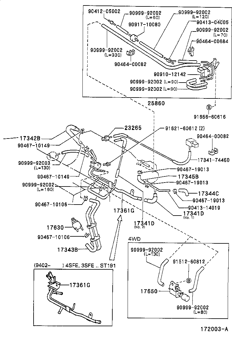 17342-11140 HOSE, NO.2(FOR IDLE-UP) product image