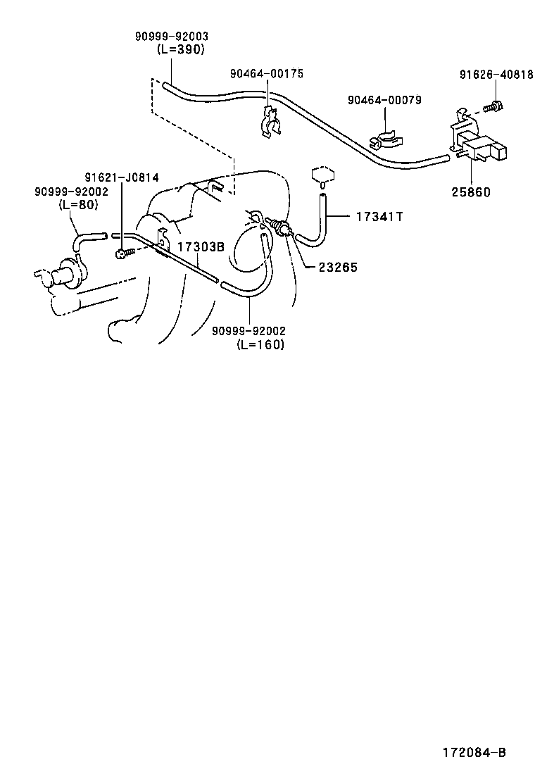 25770-64150 HOSE ASSY, VACUUM TRANSMITTING, NO.2 product image