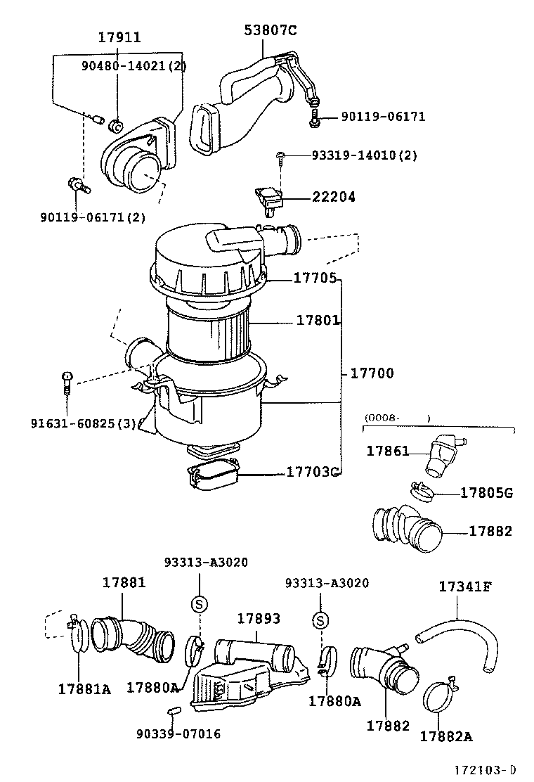 17700-67110 CLEANER ASSY, AIR product image