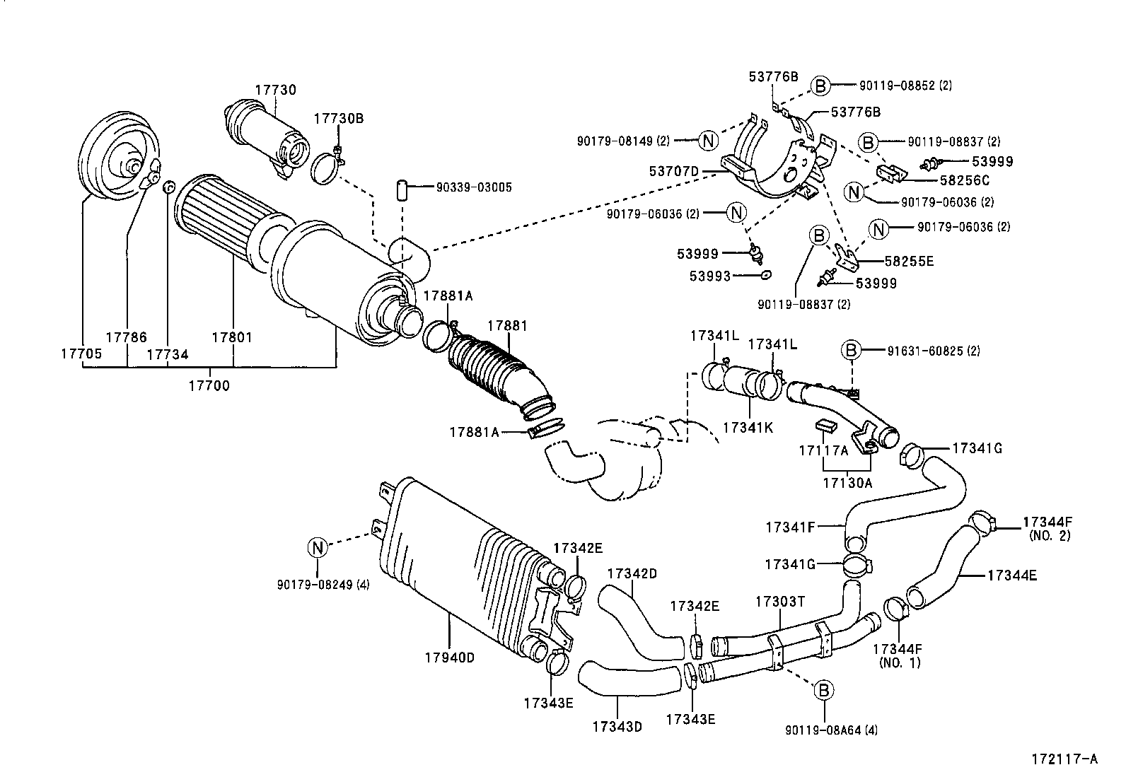 17342-58160 HOSE, AIR, NO.2 product image