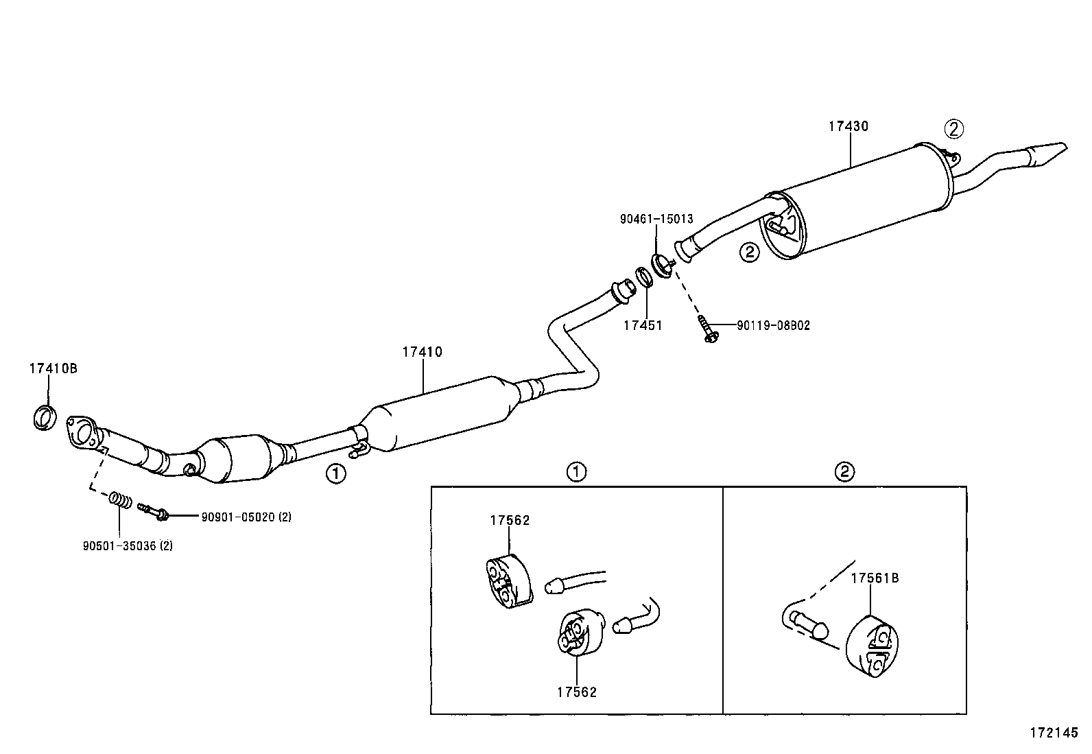 17430-21080 PIPE ASSY, EXHAUST, TAIL product image