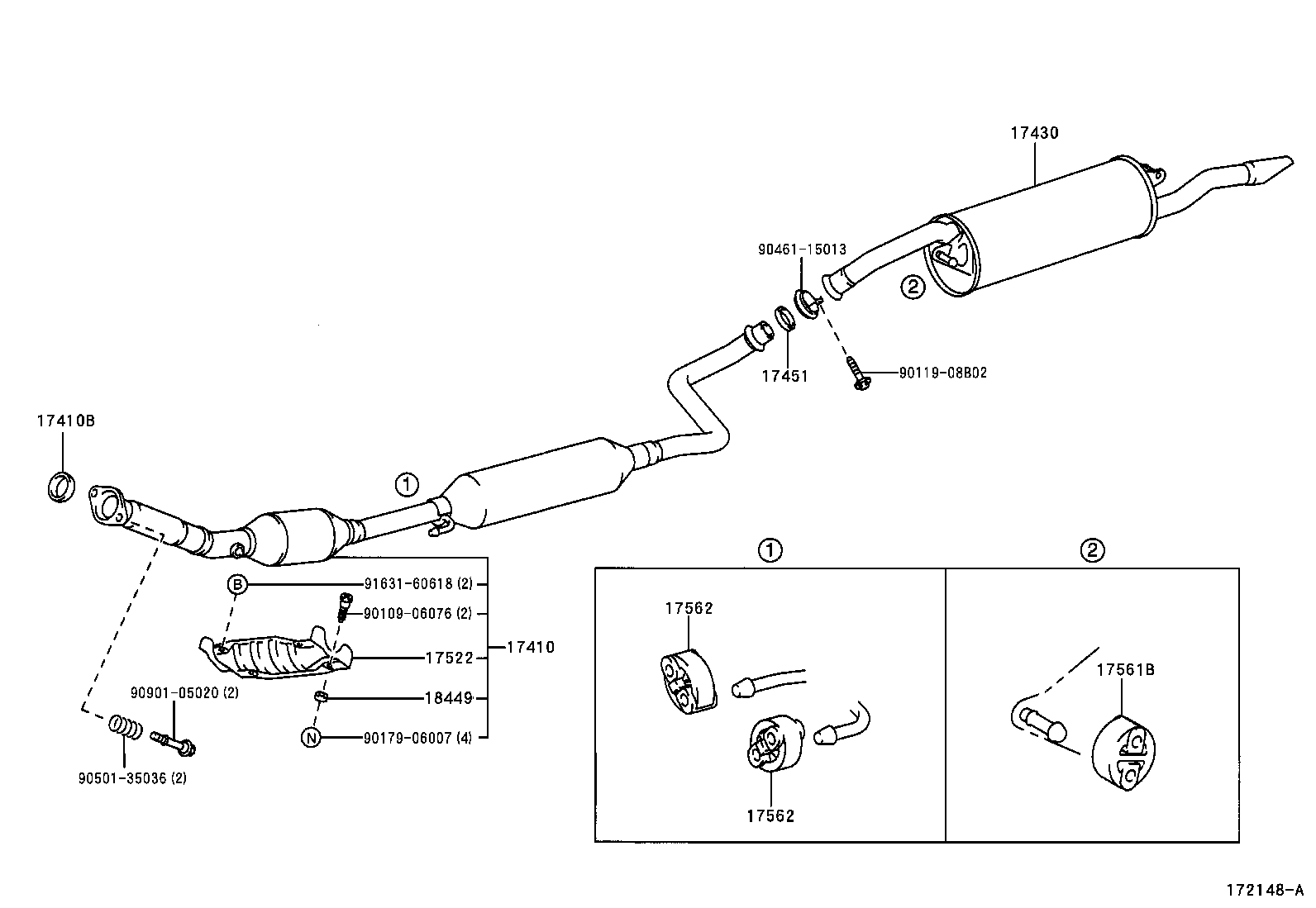17430-21370 PIPE ASSY, EXHAUST, TAIL product image
