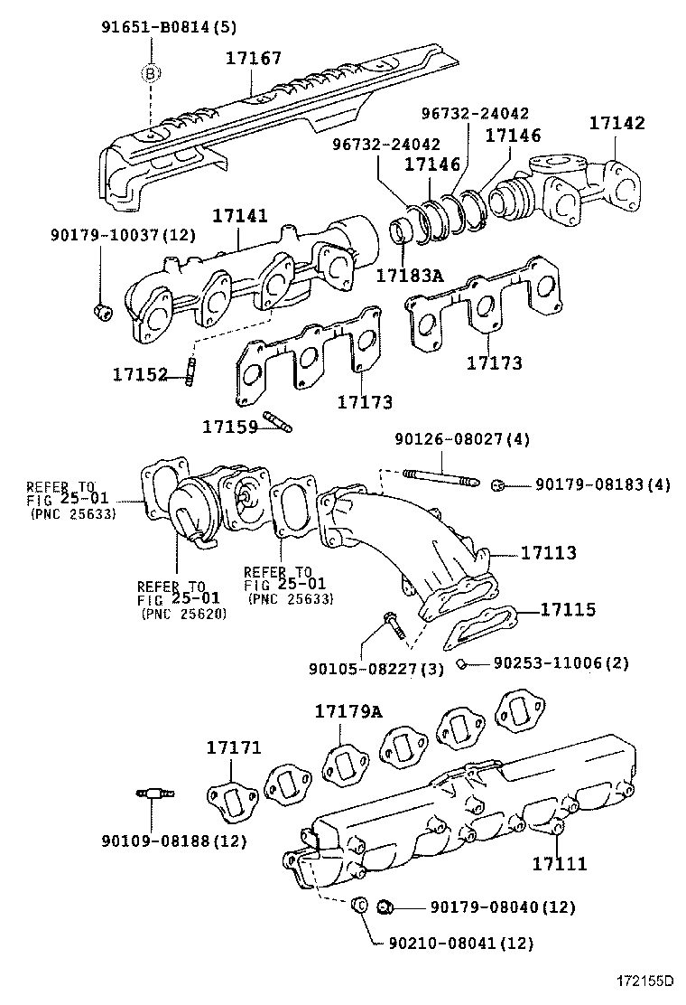 17141-78190 MANIFOLD, EXHAUST product image