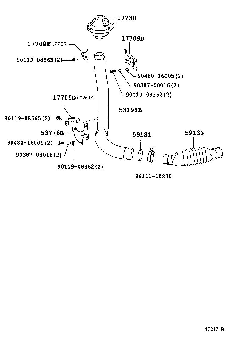 17030-78482 HOSE, AIR, NO.2 product image