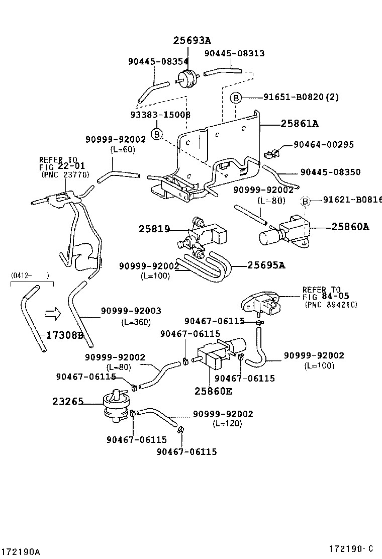 23211-78190 BRACKET, VACUUM SWITCHING VALVE product image