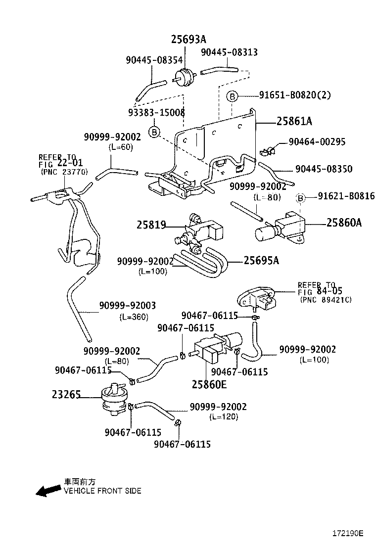 23211-78160 BRACKET, VACUUM SWITCHING VALVE product image