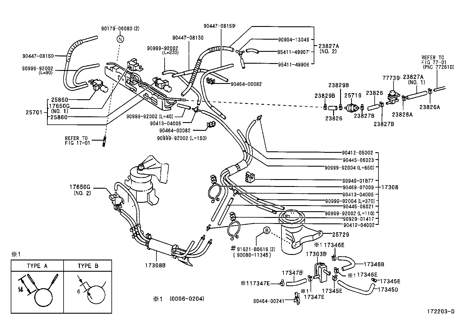 Toyota 17308-0A010 HOSE SUB-ASSY, VACUUM