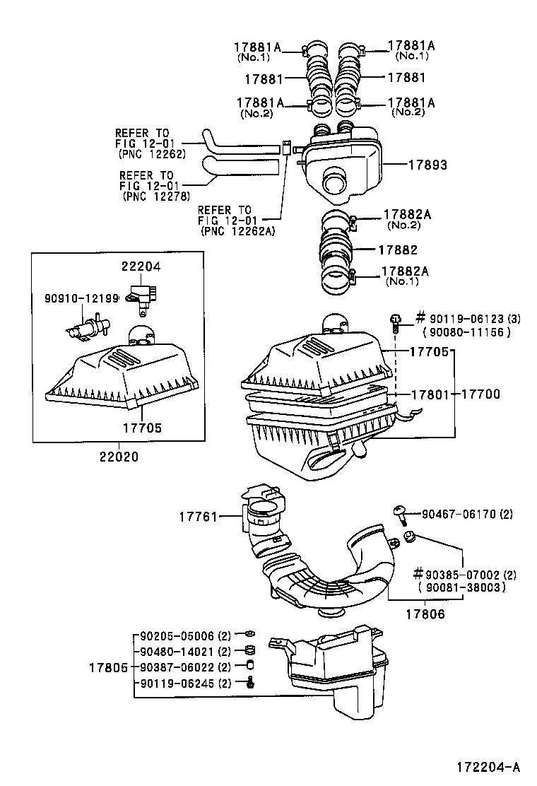 Toyota 17700-0A110 CLEANER ASSY, AIR