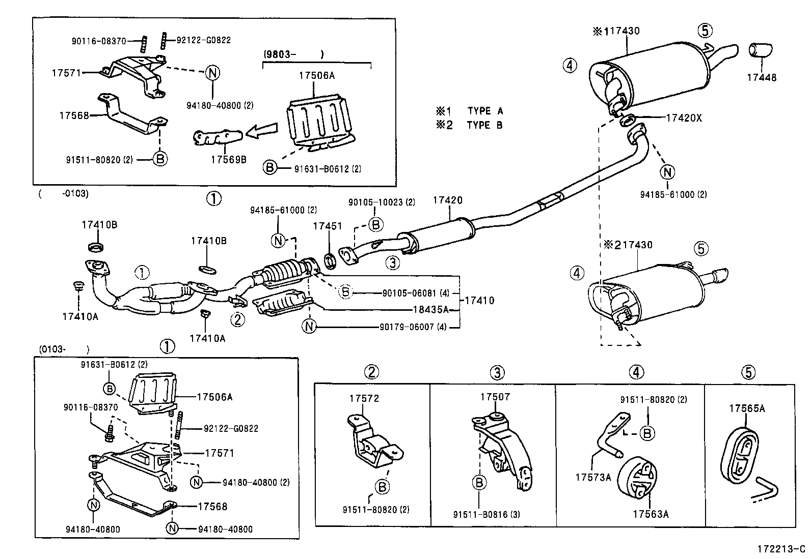 17430-20042 PIPE ASSY, EXHAUST, TAIL product image