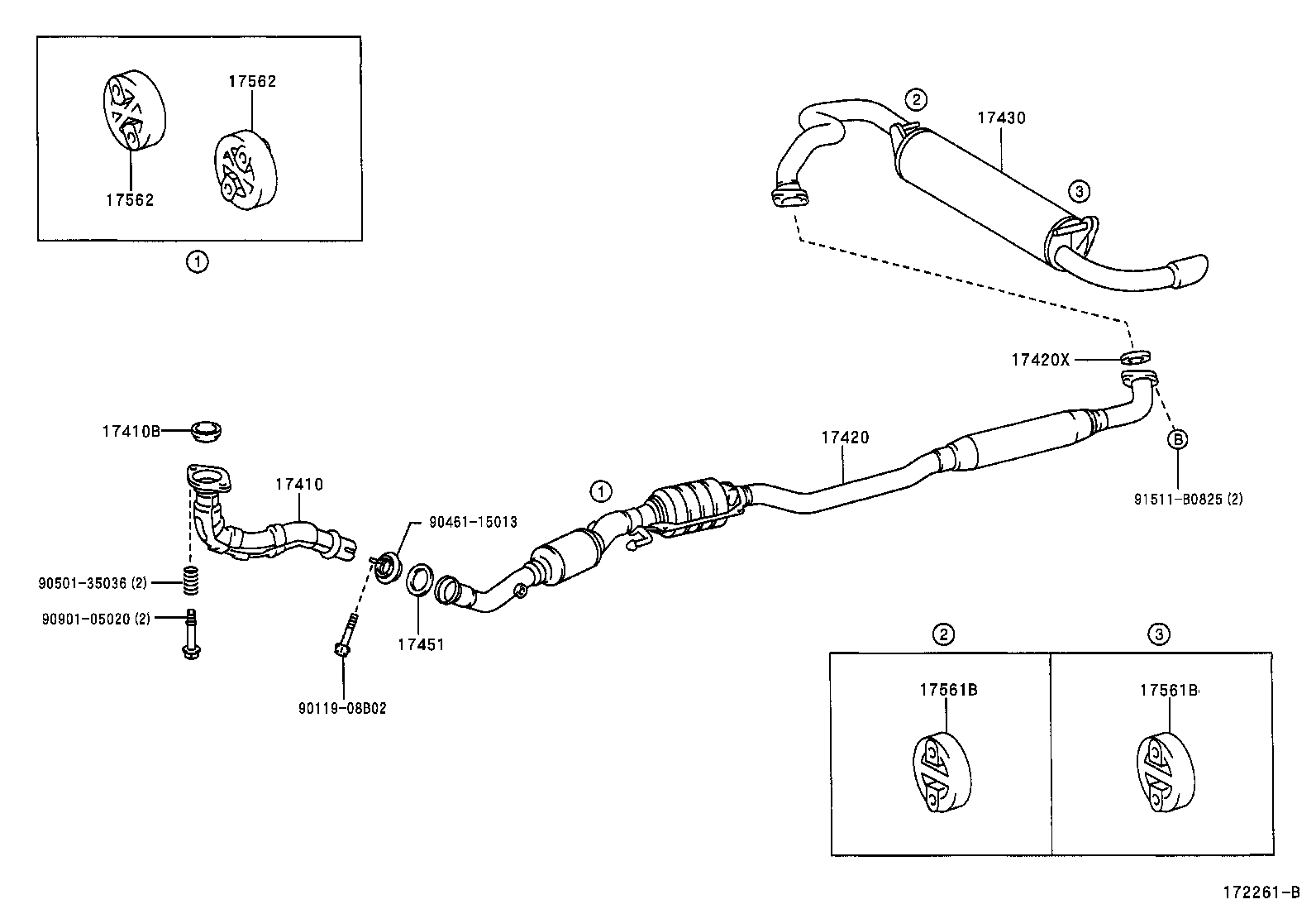 17430-21061 PIPE ASSY, EXHAUST, TAIL product image